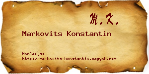 Markovits Konstantin névjegykártya